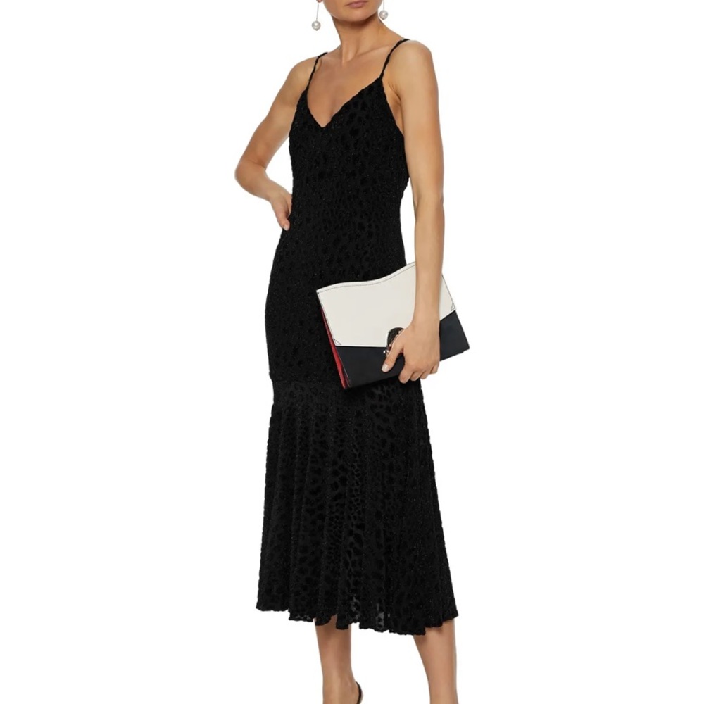 NWT Caroline Constas Kai black slip midi dress xs